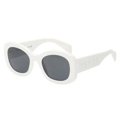 Prada Dark Grey Oval Ladies Sunglasses Pr A13s 1425s0 54 In White