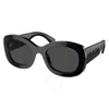 Prada Dark Grey Oval Ladies Sunglasses Pr A13s 1ab5s0 54 In Black