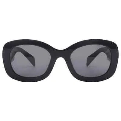 Pre-owned Prada Dark Grey Oval Ladies Sunglasses Pr A13s 1ab5s0 54 Pr A13s 1ab5s0 54 In Gray