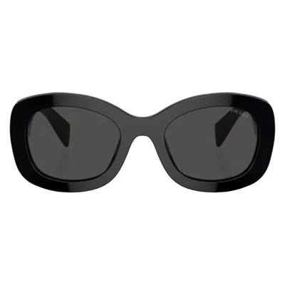 Prada Dark Grey Oval Ladies Sunglasses Pr A13sf 1ab5s0 55 In Black
