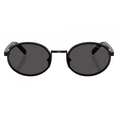 Prada Dark Grey Oval Ladies Sunglasses Pr B56s Aav08z 52 In Black