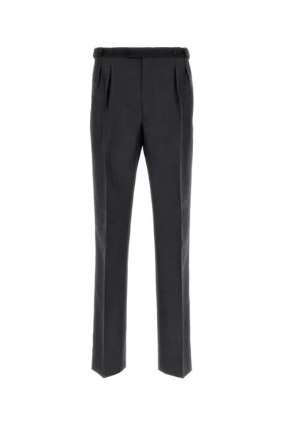 PRADA DARK GREY PLEATED PANTS