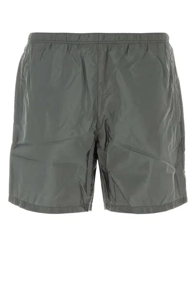 Prada Dark Grey Re-nylon Swimming Shorts In Gray