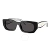 Prada Dark Grey Rectangular Ladies Sunglasses Pr B05s 09q08z 53 In Black