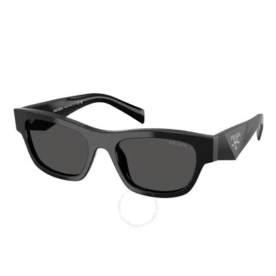 Prada Dark Grey Rectangular Ladies Sunglasses Pr B09s 16k08z 52 In Black
