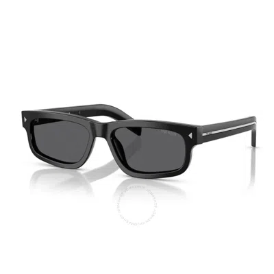 Prada Pr B11s 16k731 55mm Unisex Rectangle Sunglasses In Black