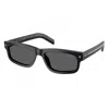 Prada Logo Rectangular Sunglasses In Black