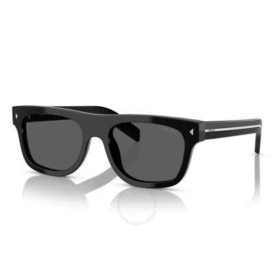 Prada Dark Grey Rectangular Men's Sunglasses Pr B12s 16k731 55