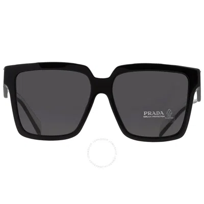 Prada Dark Grey Square Ladies Sunglasses Pr 24zsf 1ab5s0 57
