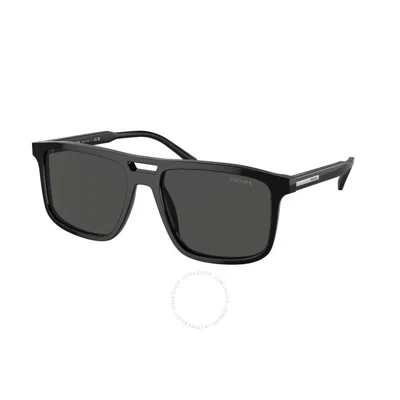 Prada Dark Grey Square Men's Sunglasses Pr A22s 16k08z 58 In Black
