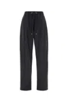 Prada Dark Grey Wool Blend Pant In Gray