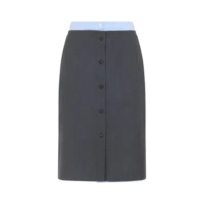 Prada Virgin Wool And Mohair Skirt In Animal Print