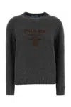Prada Wool Blend Crew Neck Knit Sweater