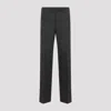 Prada Prince Of Wales Checked Wool Trousers In Dark Grey