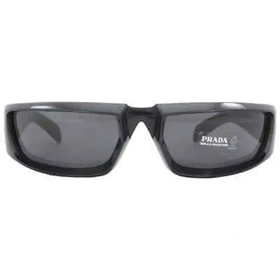 Pre-owned Prada Dark Grey Wrap Men's Sunglasses Pr 25ys 1ab5s0 63 Pr 25ys 1ab5s0 63 In Gray