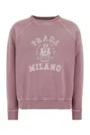 Prada Cotton Crew-neck Sweatshirt In Malva