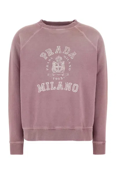 Prada Dark Pink Cotton Sweatshirt In Purple