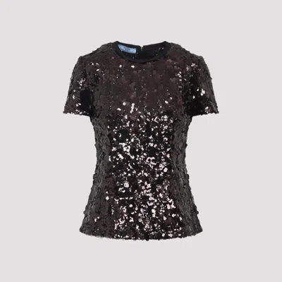 Prada Dark Purple Sequin T Shirt