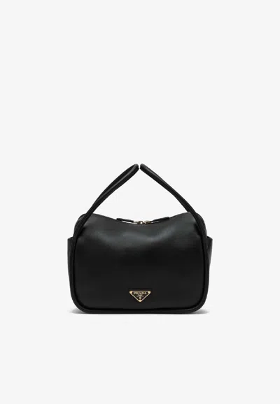 Prada Darling Grained Leather Handbag In Black