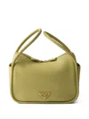 Prada Flou Zip Leather Top-handle Bag In F0362 Pistacchio