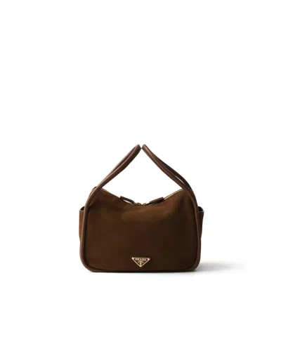 Prada Darling Handtasche Aus Wildleder In Brown