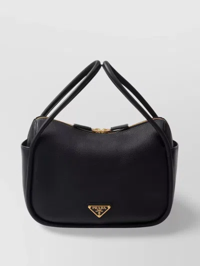Prada Darling Leather Clutch Bag In Black