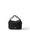 Prada Shoulder Bag Structured Shape Top Handle In Black
