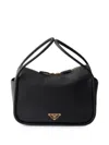 Prada Shoulder Bag Structured Shape Top Handle In Black