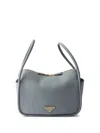 Prada Darling Leather Handbag In Gray