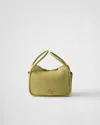 Prada Flou Zip Leather Top-handle Bag In Pistachio Green