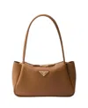 Prada Womens Brown Brand-plaque Medium Leather Shoulder Bag In Brown