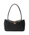 Prada Medium Zip Grain Leather Shoulder Bag