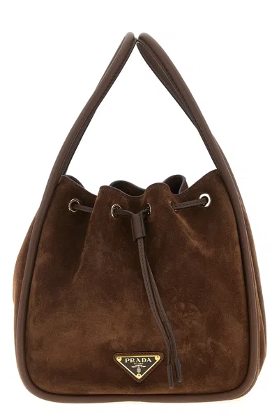 Prada ' Darling' Mini Bucket Bag In Brown