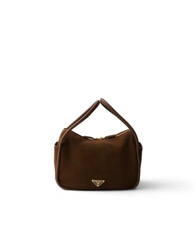 Prada Darling Handtasche Aus Veloursleder In Brown