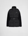 Prada Detachable-sleeve Belted Puffer Jacket In Black