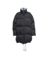 Prada Triangle Logo Belted Puffer Jacket In Black