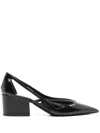 Prada Leather Cutout Block-heel Pumps In Animal Print
