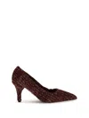 Prada Knitted Pointed-toe Pumps In Burgundy