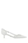 Prada Leather Pumps In White