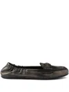 Prada Deconstructed And Flexible Nappa Leather Loafers Shoes In Black