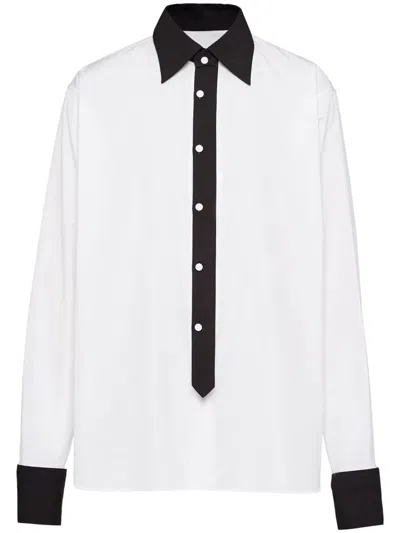 PRADA DECONSTRUCTED COTTON SHIRT