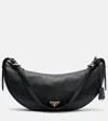 Prada Demi-lune Large Leather Shoulder Bags In Black