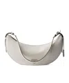 Prada Crescent Soft Grain Leather Shoulder Bag In White