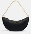 Prada Demi-lune Shoulder Bag Black In Re-nylon Women