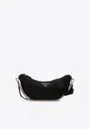Prada Demi-lune Shoulder Bag Black In Re-nylon Women