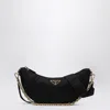 Prada Demi-lune Shoulder Bag In Re-nylon In Black