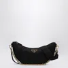 Prada Demi-lune Shoulder Bag Black In Re-nylon Women