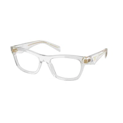 Prada Demo Cat Eye Unisex Eyeglasses Pr B01v 12r1o1 52 In White