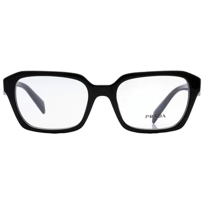 Prada Demo Rectangular Ladies Eyeglasses Pr 14zv 1ab1o1 52 In Black