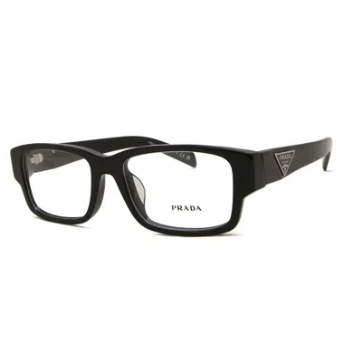 Prada Demo Rectangular Men's Eyeglasses Pr 07zvf 1ab1o1 55 In Black